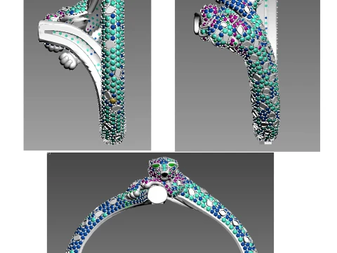 Bracelet panther 3D Print Model