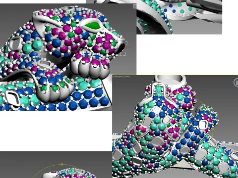 Bracelet panther 3D Print Model