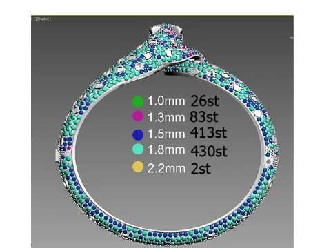 Bracelet panther 3D Print Model