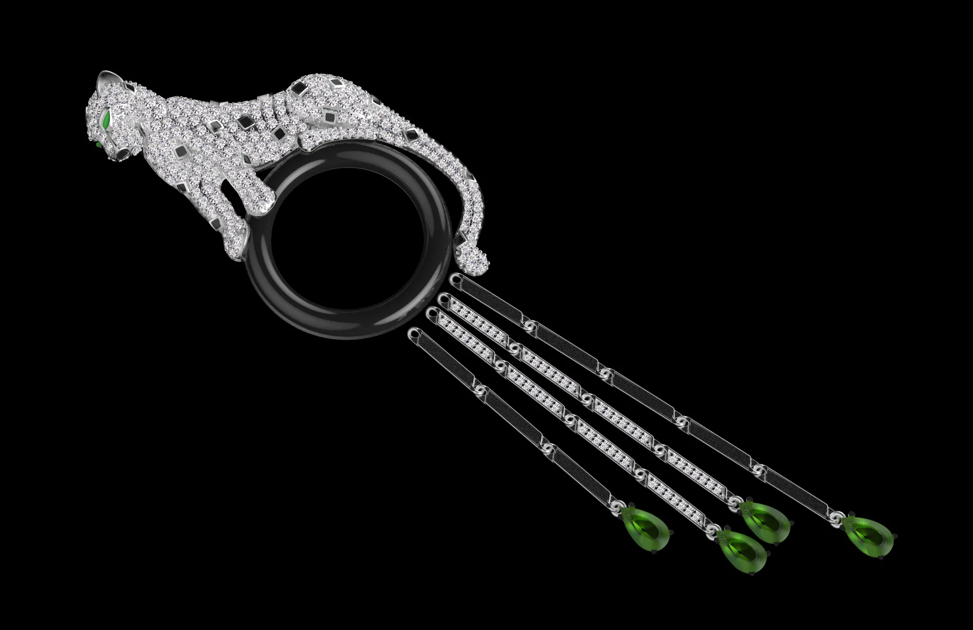 Brooch panther 3D Print Model .c4d .max .obj .3ds .fbx .stl .blend 
