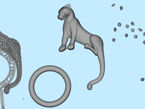 Brooch panther 3D Print Model