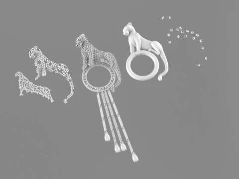 Brooch panther 3D Print Model