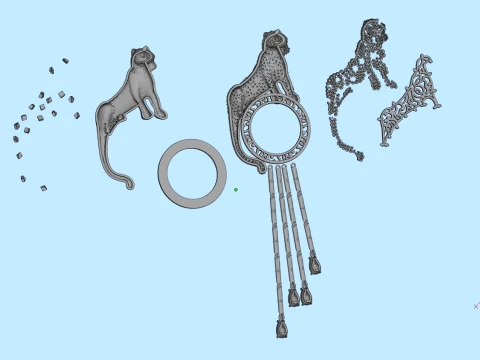 Brooch panther 3D Print Model