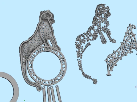 Brooch panther 3D Print Model