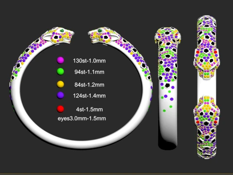 Bracelet panther 3D Print Model