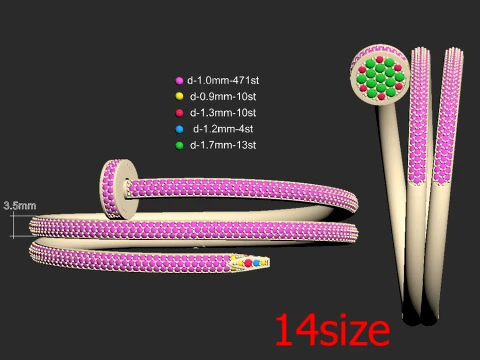 Nail Bracelet 3D Print Model