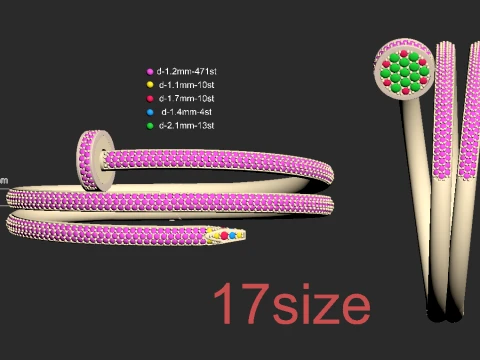 Nail Bracelet 3D Print Model