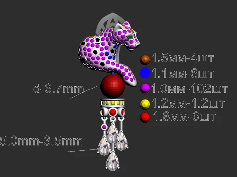 Earrings panther 3D Print Model