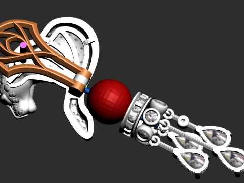Earrings panther 3D Print Model