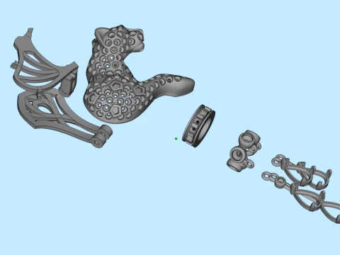 Earrings panther 3D Print Model
