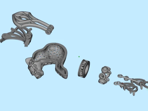 Earrings panther 3D Print Model