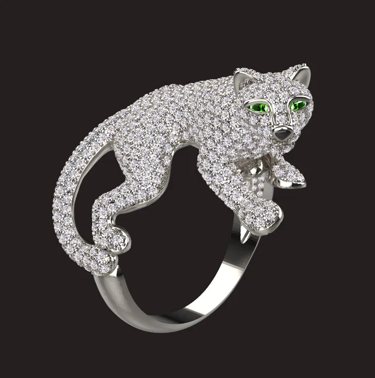 Ring Panther 3D Print Model .c4d .max .obj .3ds .fbx .stl .blend 