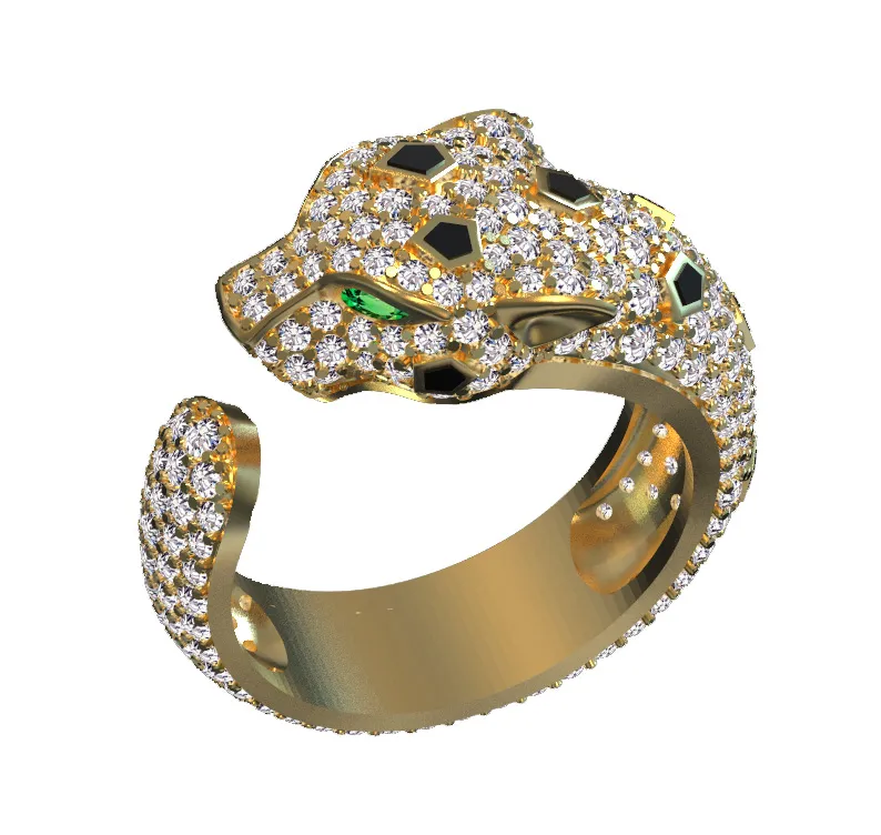 Ring Panther 3D Print Model .c4d .max .obj .3ds .fbx .stl .blend 