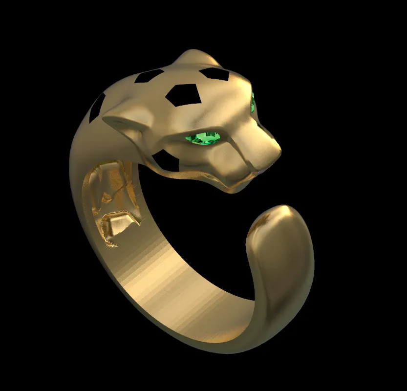 Ring Panther 3D Print Model .c4d .max .obj .3ds .fbx .stl .blend 