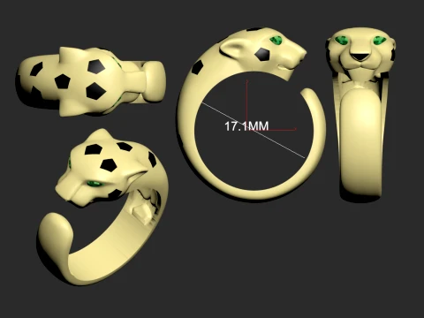 Ring Panther 3D Print Model