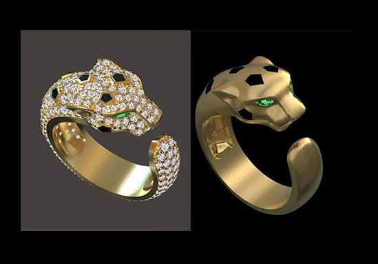 Ring Panther 3D Print Model .c4d .max .obj .3ds .fbx .stl .blend 