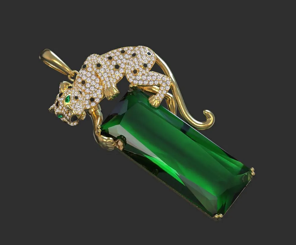 Pendant panther 3D Print Model .c4d .max .obj .3ds .fbx .stl .blend 