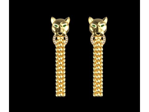 Earrings panther 3D Print Model