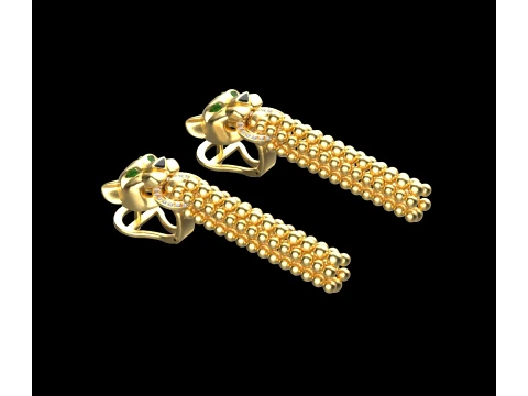 Earrings panther 3D Print Model