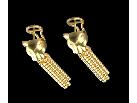 Earrings panther 3D Print Model