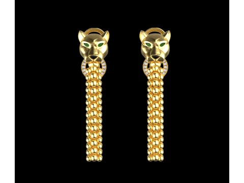 Earrings panther 3D Print Model