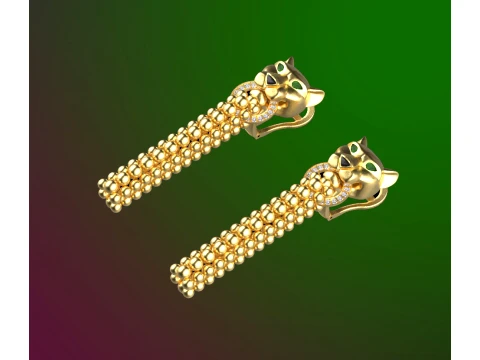 Earrings panther 3D Print Model