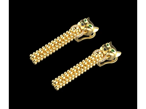 Earrings panther 3D Print Model