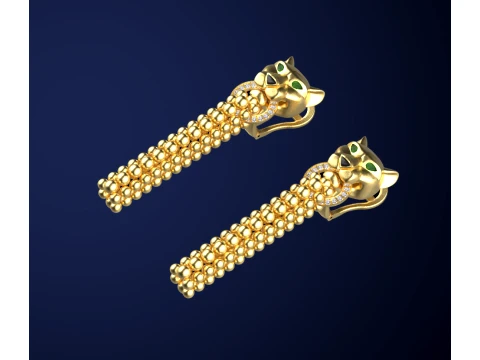 Earrings panther 3D Print Model