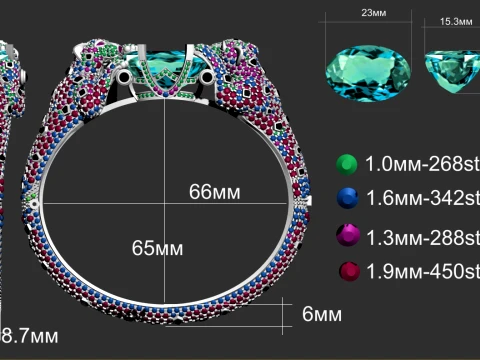 Bracelet panther 3D Print Model