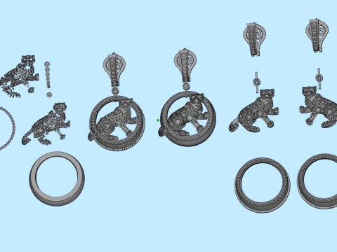 Earrings panther 3D Print Model