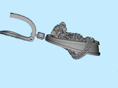 Earrings panther 3D Print Model