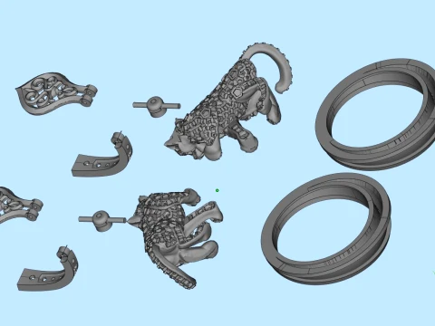 Earrings panther 3D Print Model