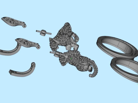 Earrings panther 3D Print Model
