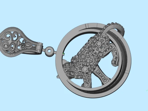 Earrings panther 3D Print Model