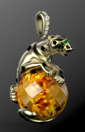 Panther Pendant 3D Print Model .c4d .max .obj .3ds .fbx .stl .blend 