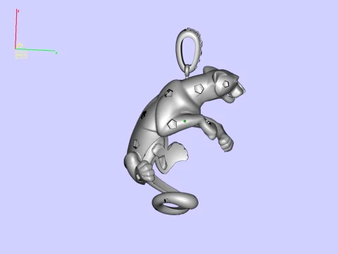Panther Pendant 3D Print Model