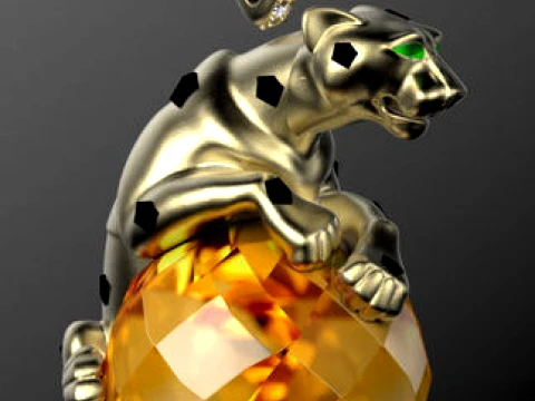 Panther Pendant 3D Print Model