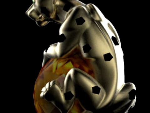 Panther Pendant 3D Print Model