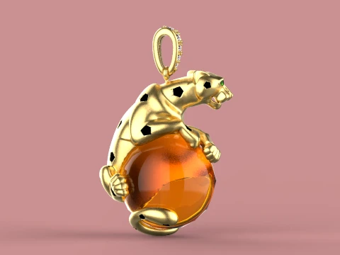 Panther Pendant 3D Print Model