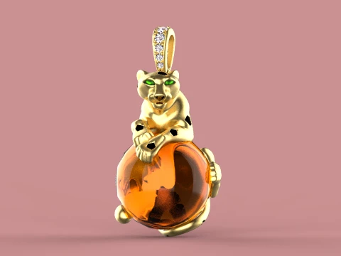 Panther Pendant 3D Print Model