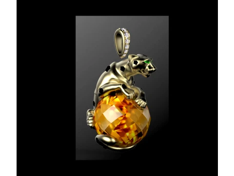 Panther Pendant 3D Print Model