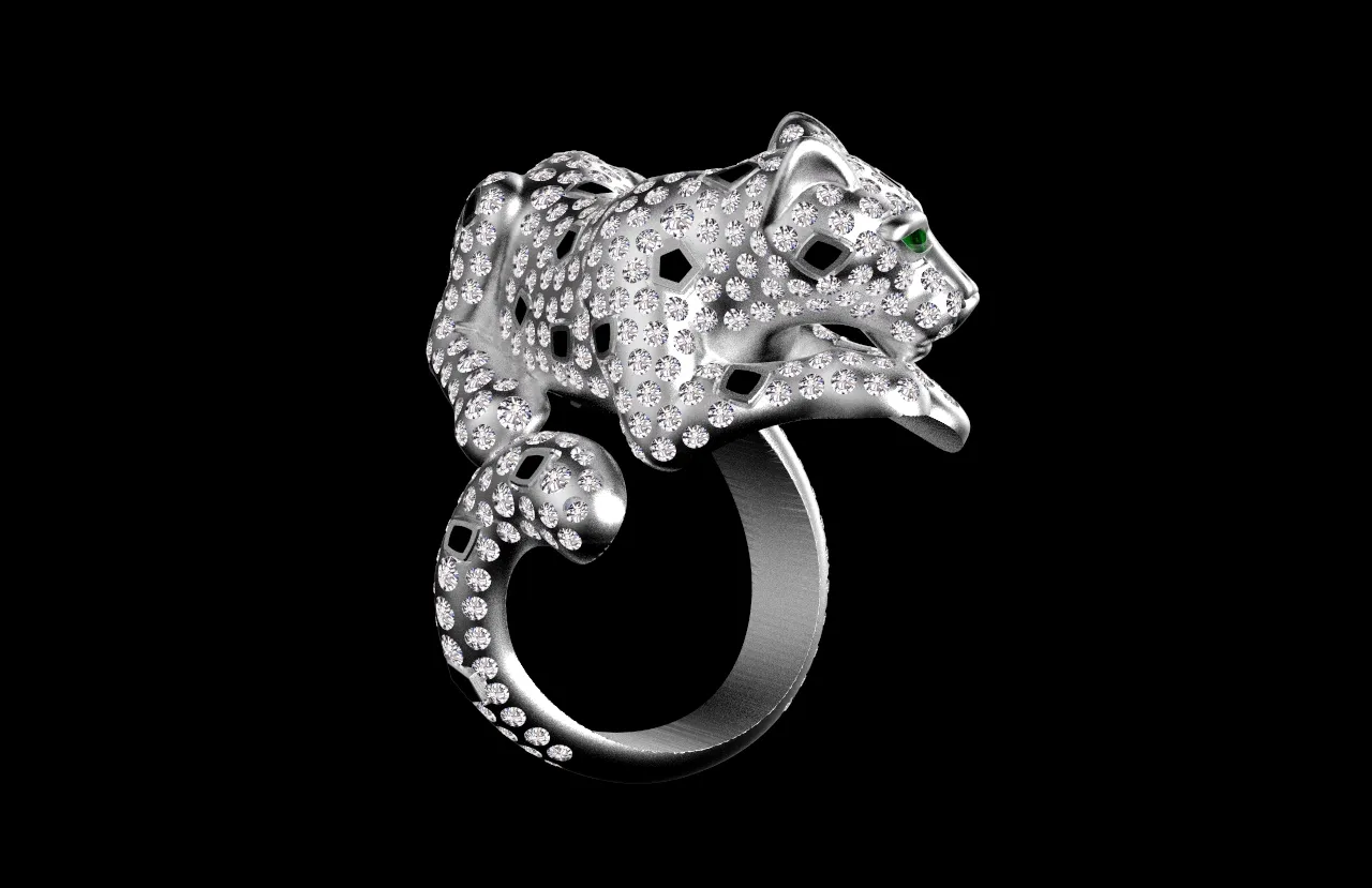 Ring panther 3D Print Model .c4d .max .obj .3ds .fbx .stl .blend 