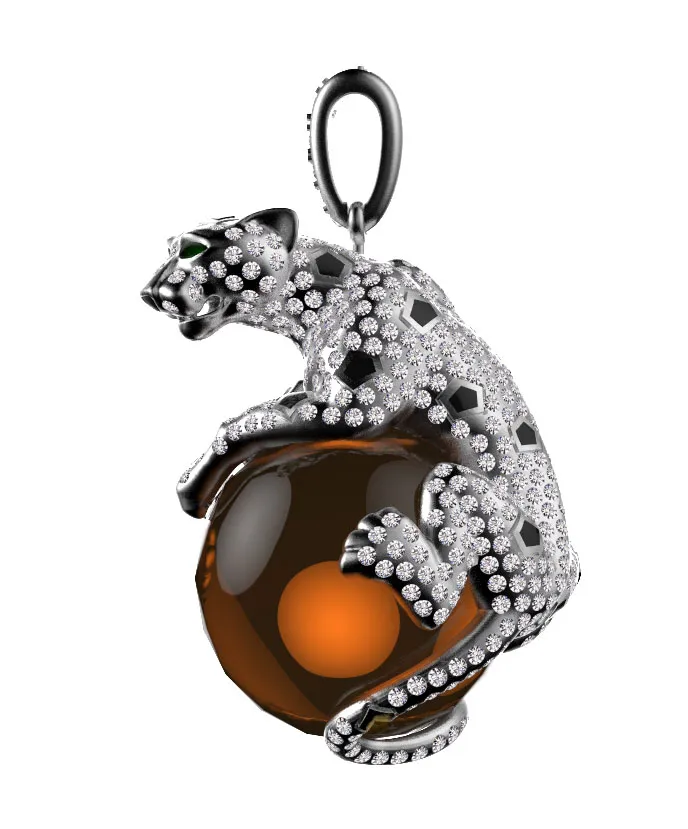 Pendant panther 3D Print Model .c4d .max .obj .3ds .fbx .stl .blend 