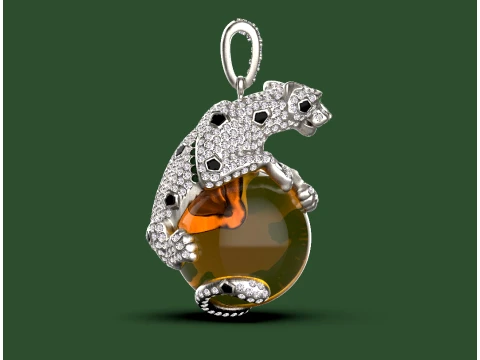 Pendant panther 3D Print Model