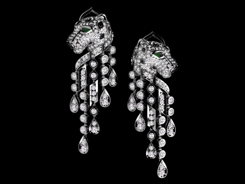 Earrings panther 3D Print Model