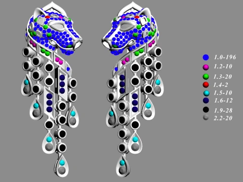 Earrings panther 3D Print Model
