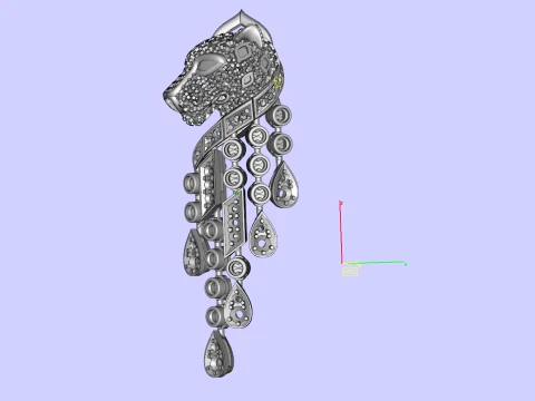 Earrings panther 3D Print Model