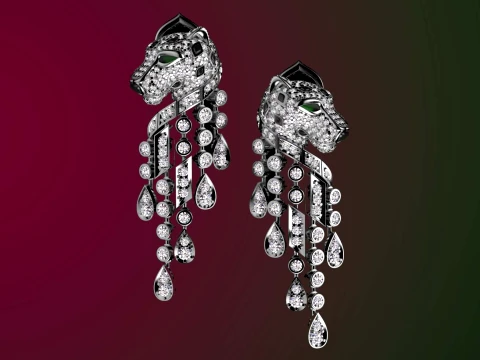 Earrings panther 3D Print Model