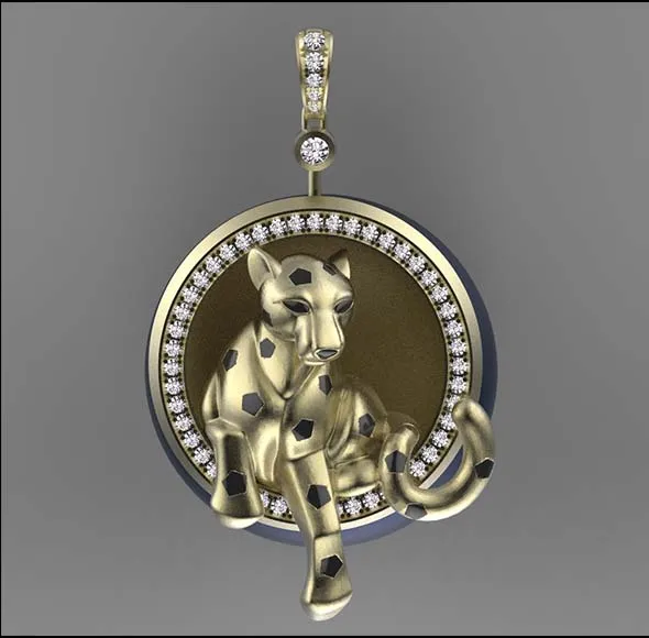 Pendant panther 3D Print Model .c4d .max .obj .3ds .fbx .stl .blend
