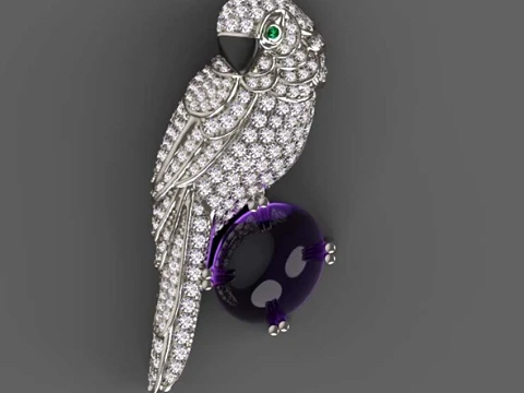 Brooch parrot 3D Print Model